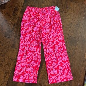 Women’s Pink Floral Swim Cover up pants sz L